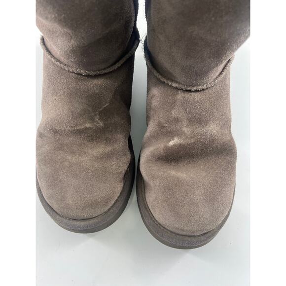Ugg Constatine Satin Ribbon Boots Womens Size 7 Gray Charcoal Warm Y2K - Picture 6 of 9